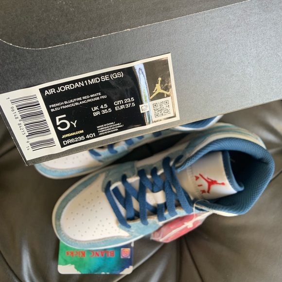 Jordan 1 Mid SE — FRENCH BLUE LIGHT STEEL (GS) - Picture 8 of 12